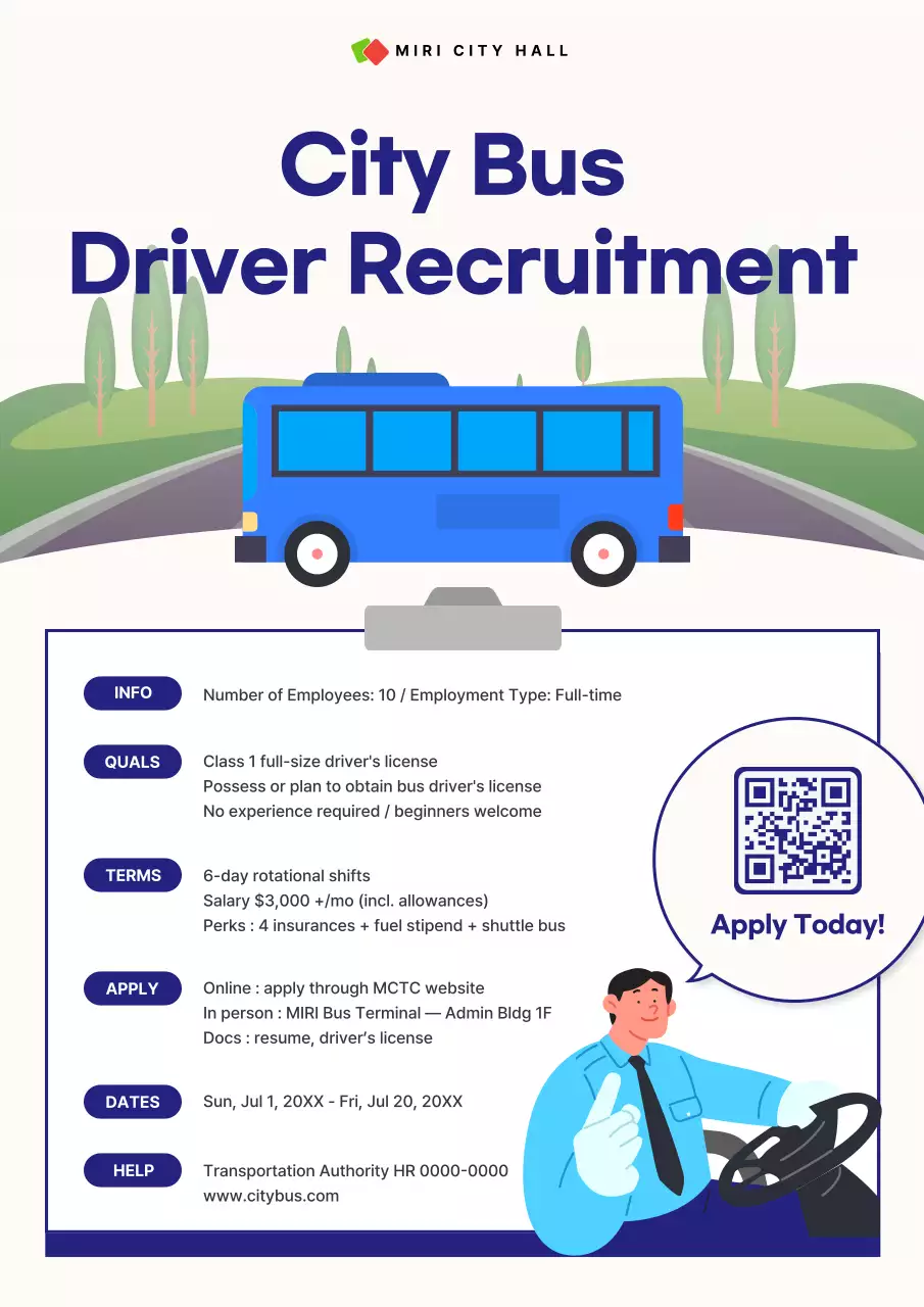 pengumuman rekrutmen biru modern