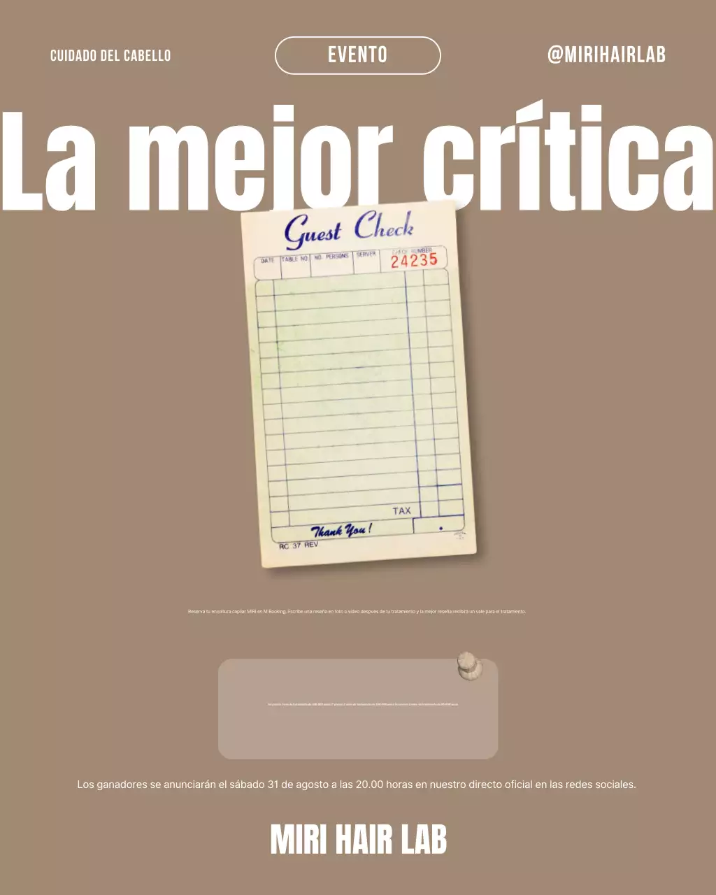 Anuncio de cuidado del cabello moderno beige