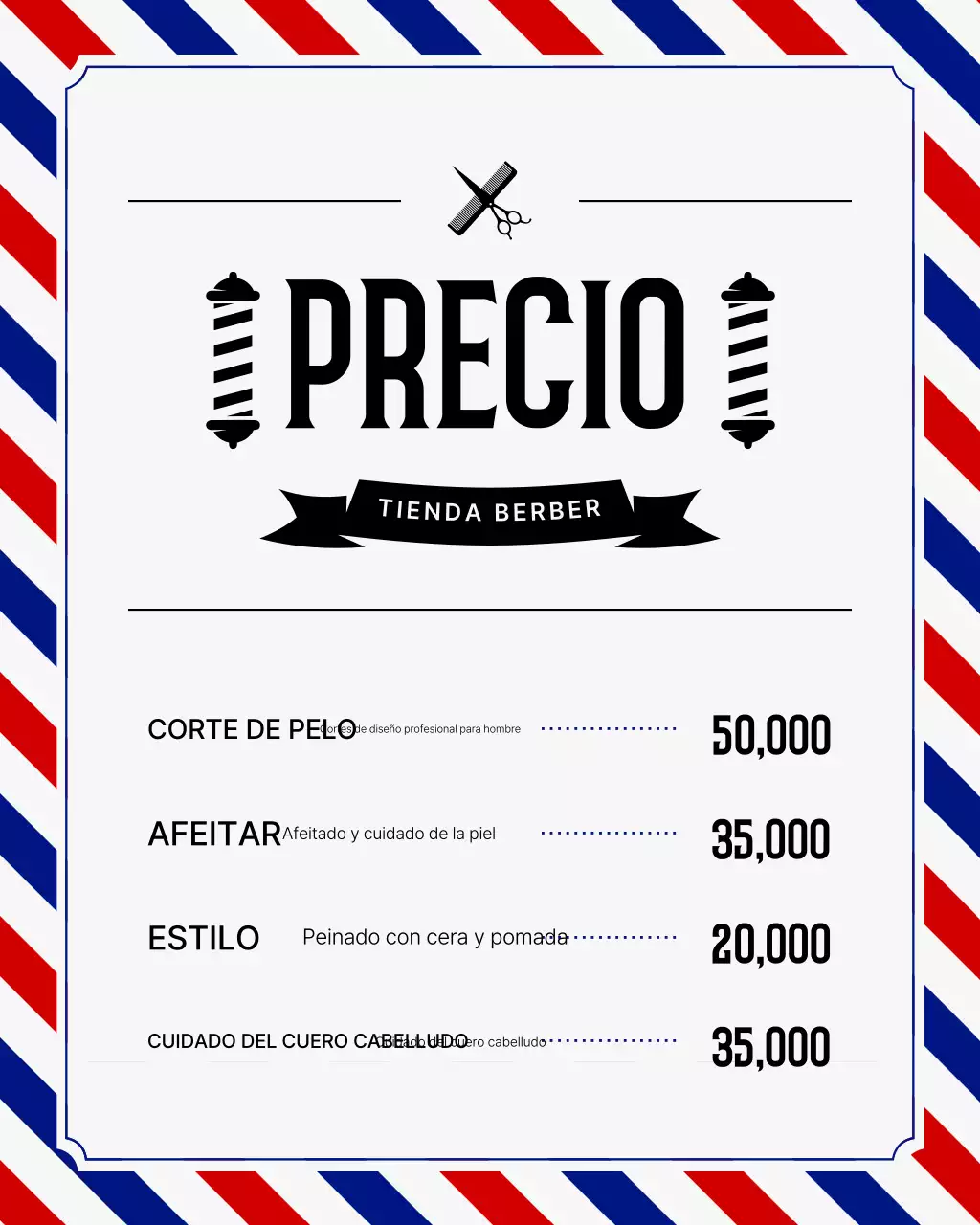 Promoción de barbería moderna gris