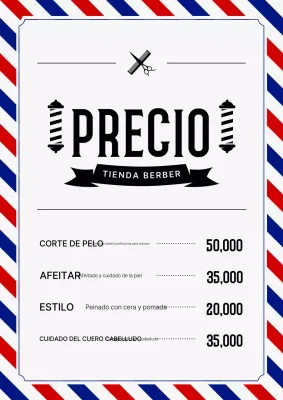 Guía de precios de Blue Vintage Barbershop