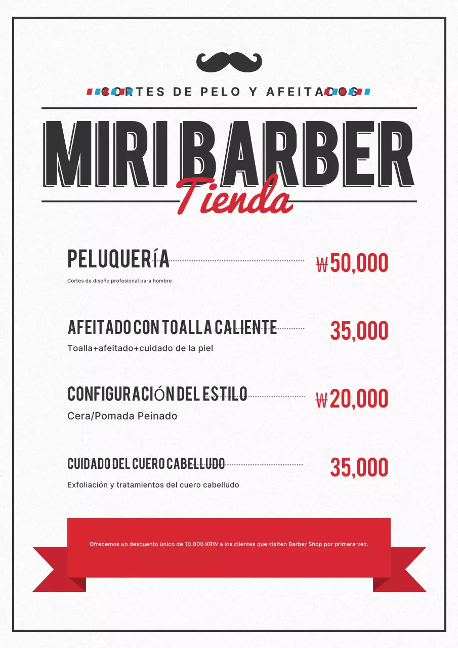 Menú del salón de belleza Black Simple