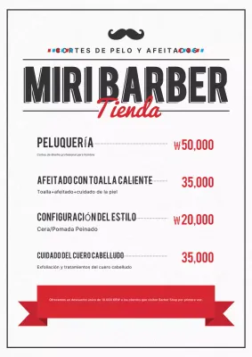 Menú del salón de belleza Black Simple