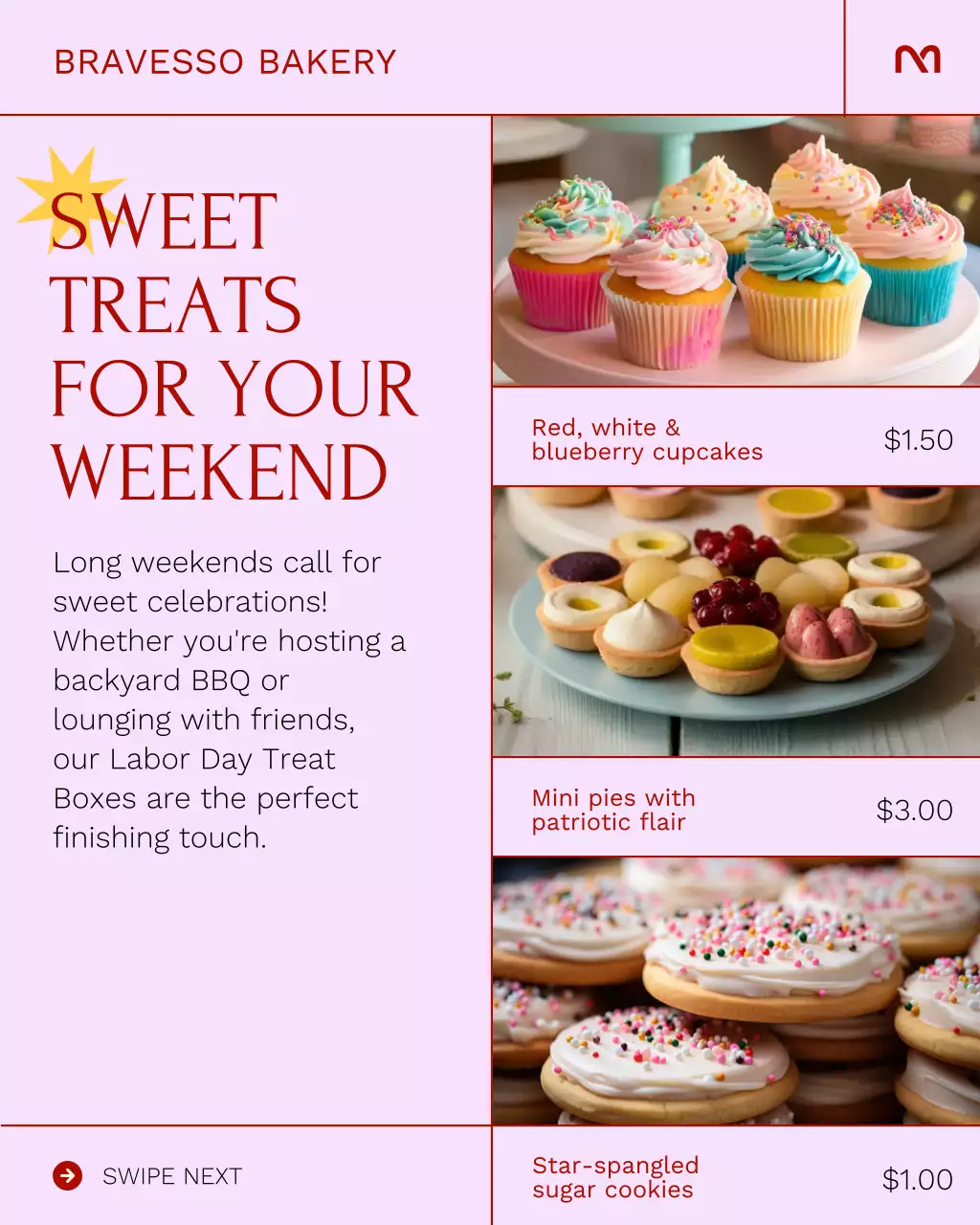 Beige Modern Grid Bakery Promotion Instagram Post