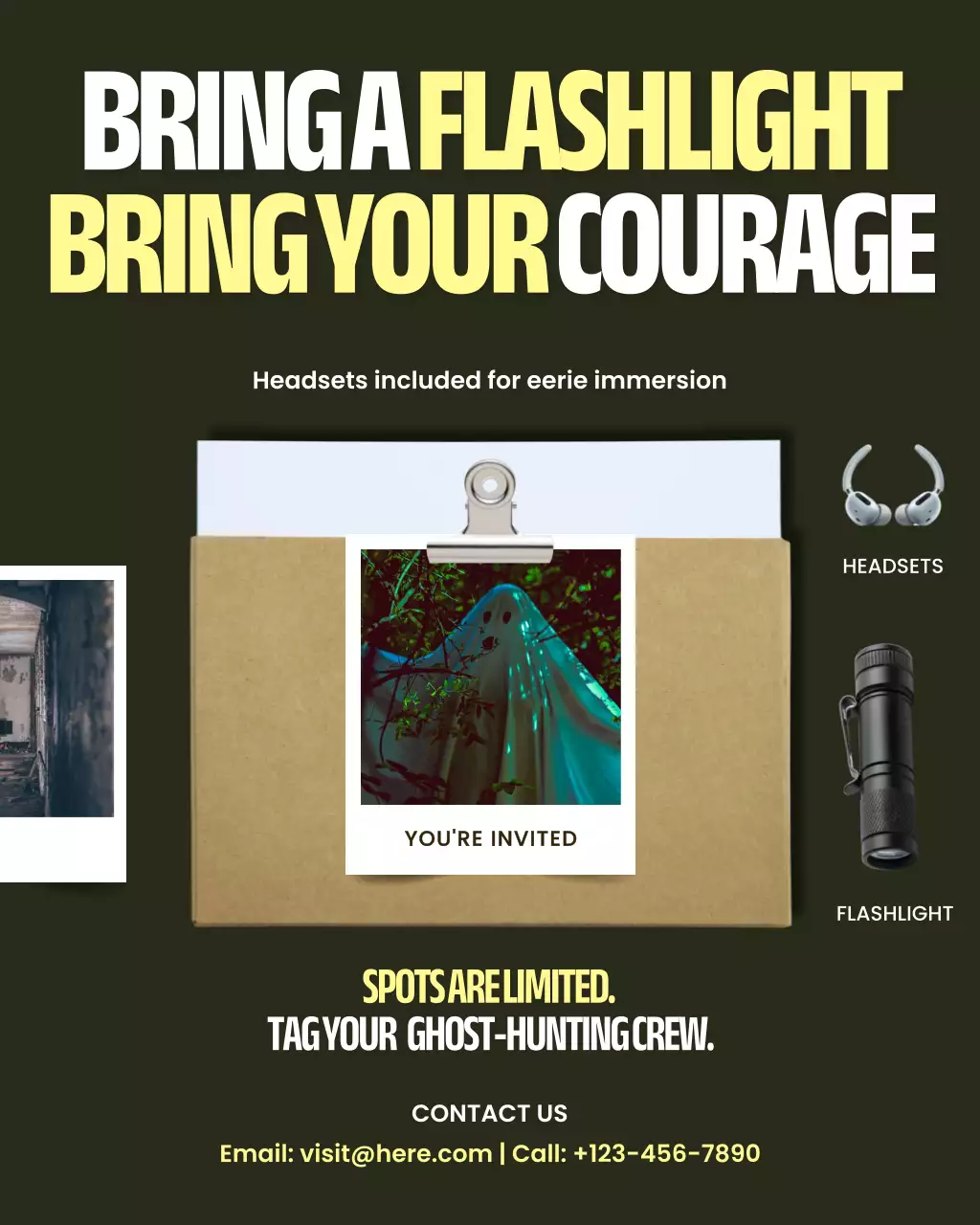 Green Vintage Haunted Event Instagram Post