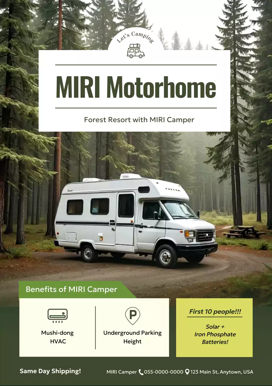 iklan motorhome pedesaan hijau