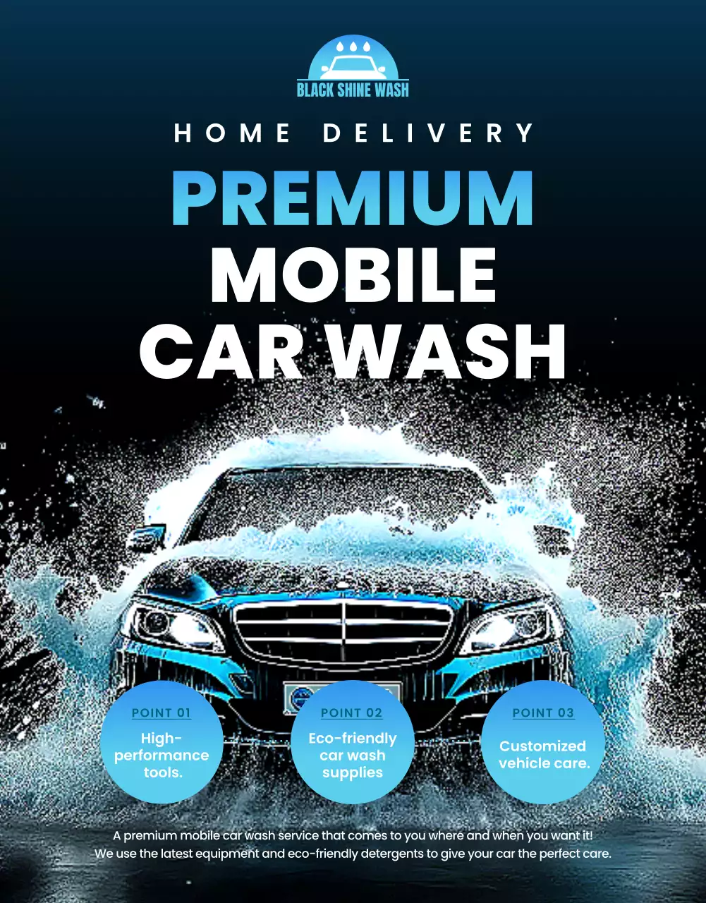 blue modern car wash promotion
