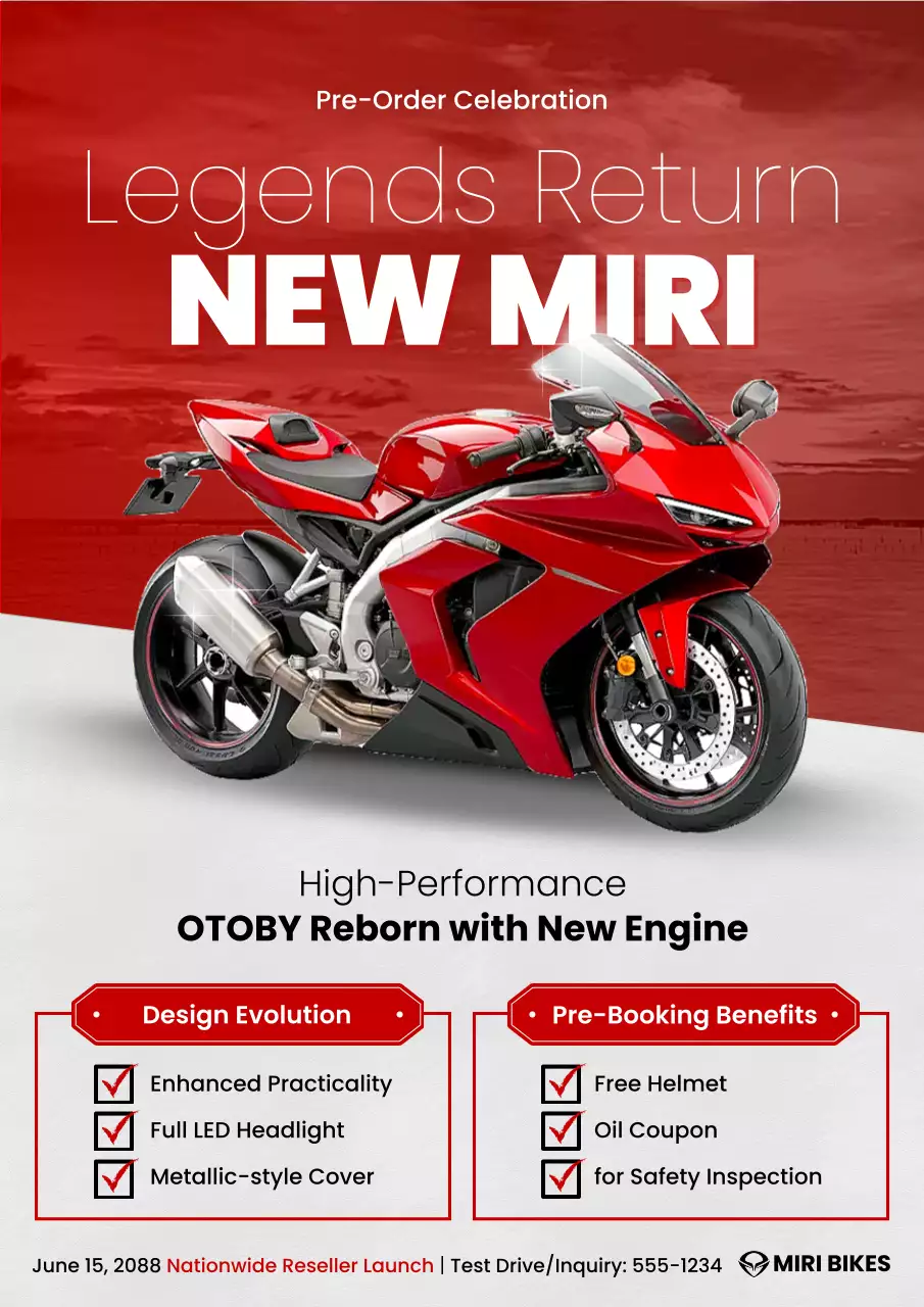 promosi sepeda motor modern merah