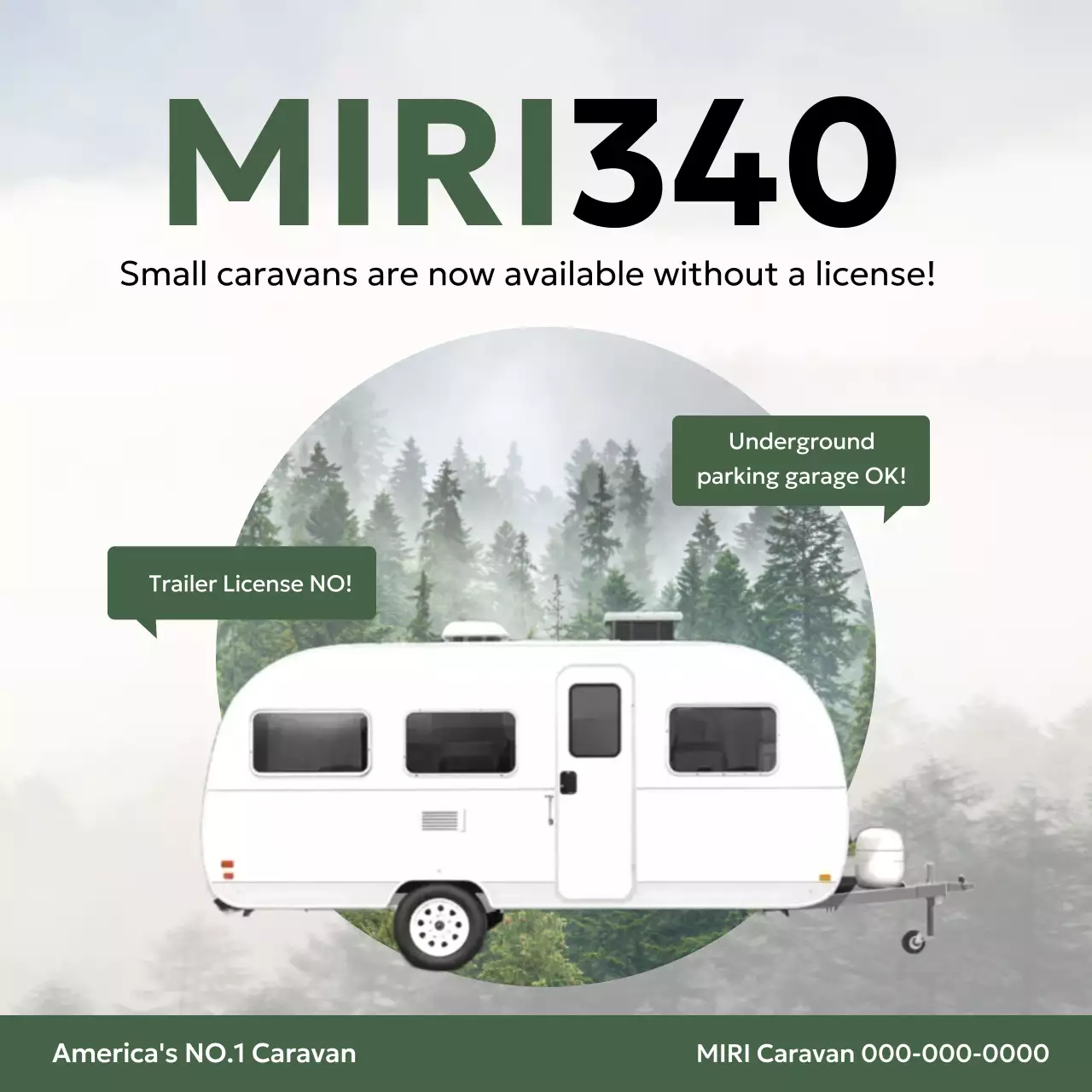 quảng cáo xe caravan hiện đại màu trắng