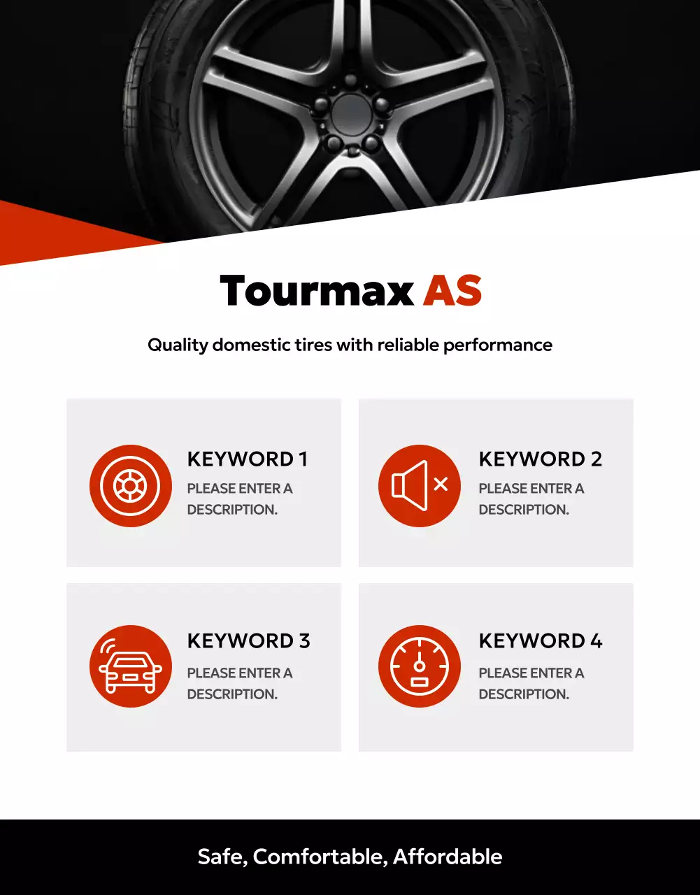 iklan ban SUV modern berwarna merah