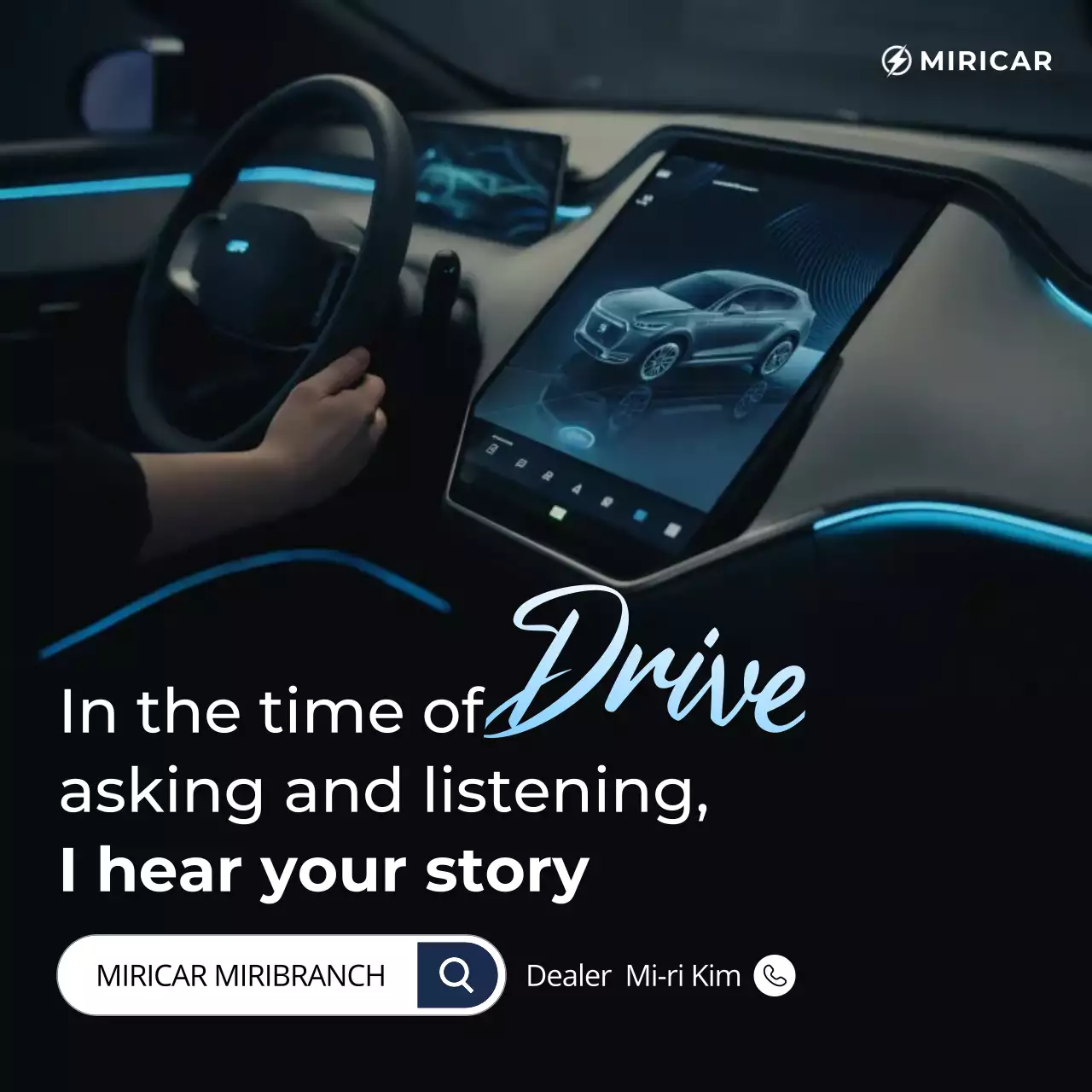 iklan mobil modern berwarna biru