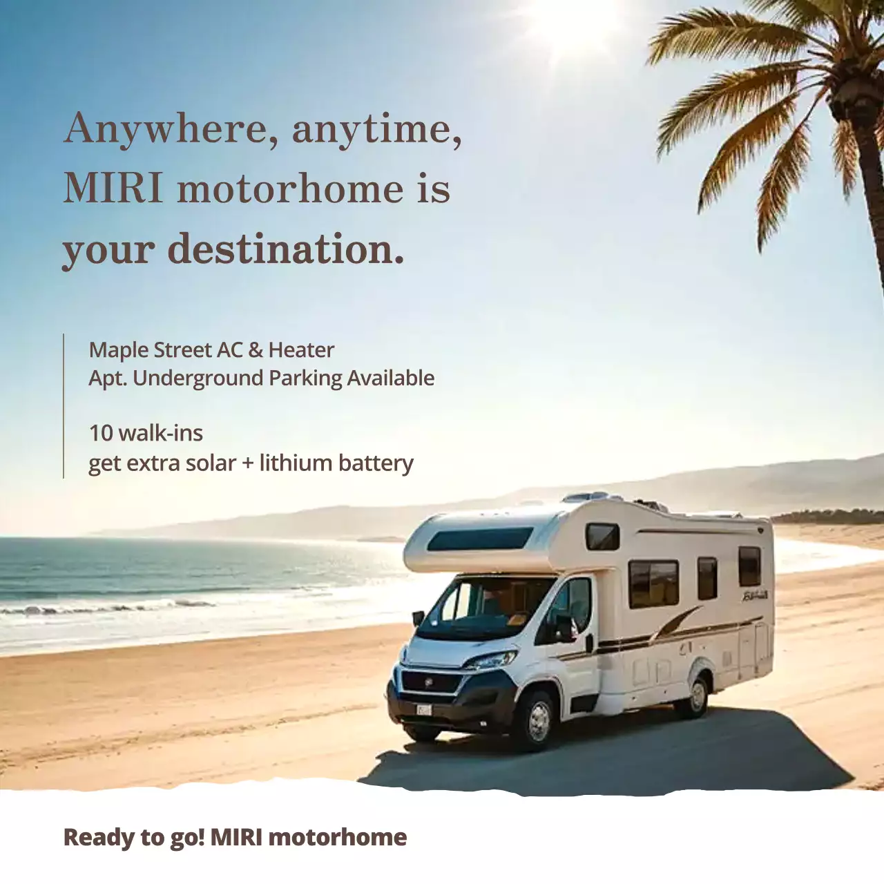 anúncio de motorhome moderno bege