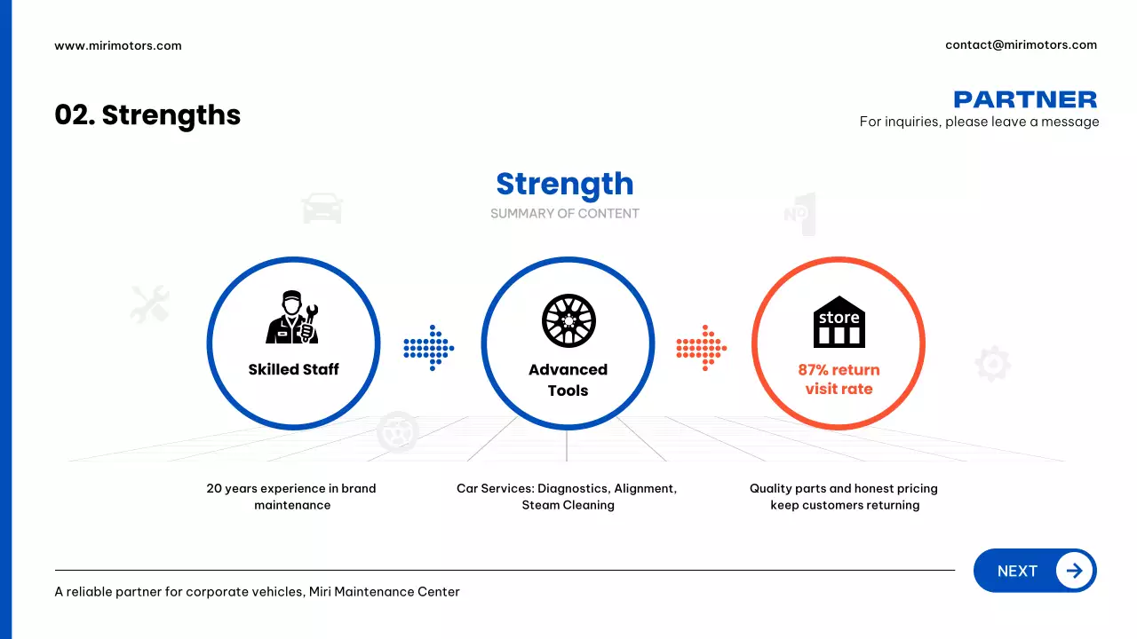 iklan layanan otomotif modern berwarna biru