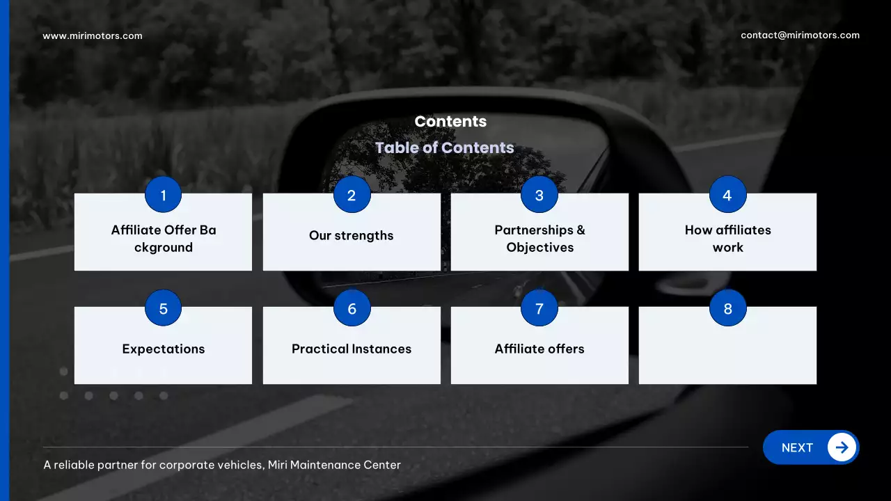 iklan layanan otomotif modern berwarna biru