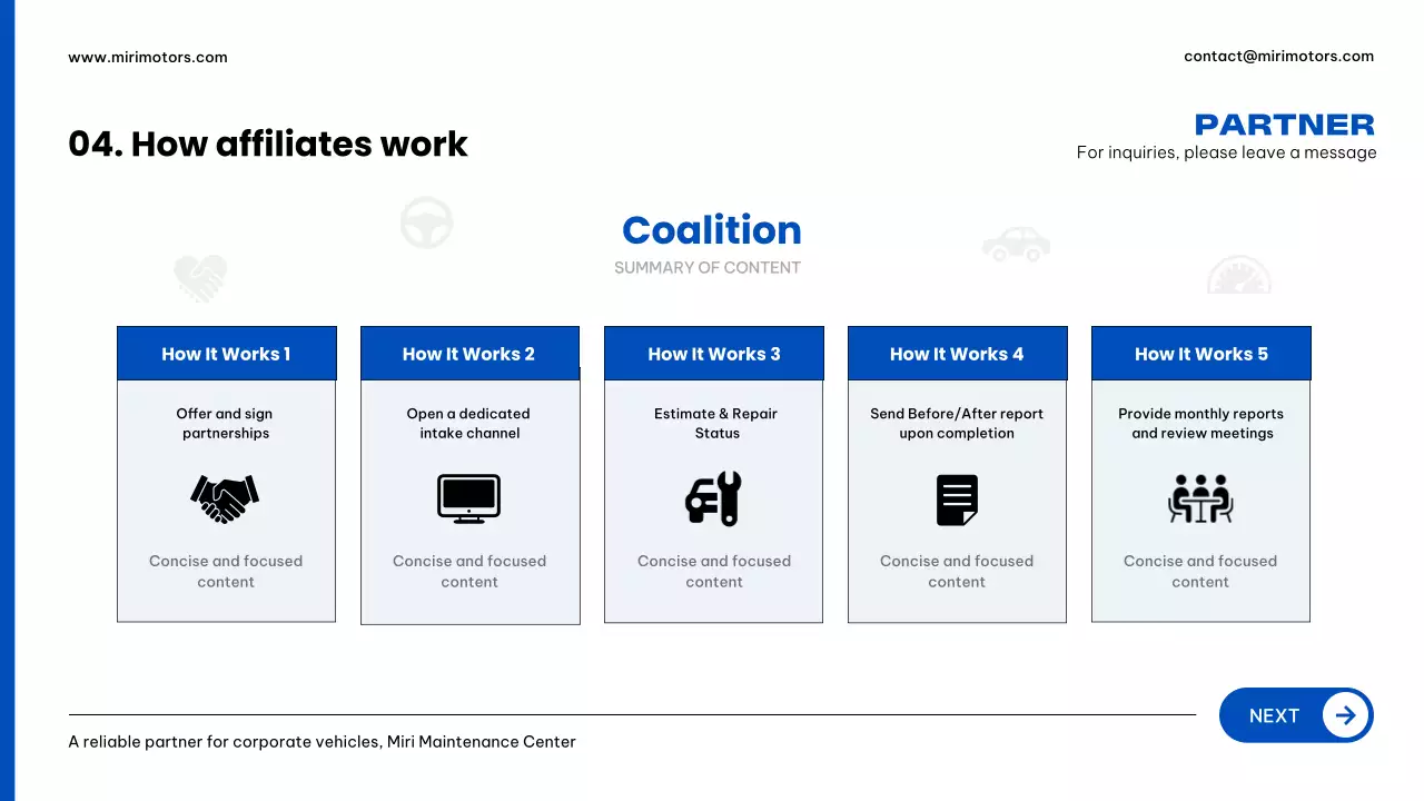 iklan layanan otomotif modern berwarna biru