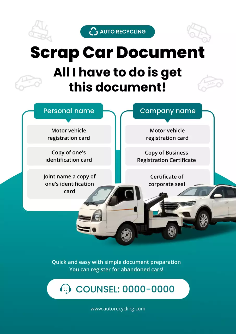 teal modern car registration promotion