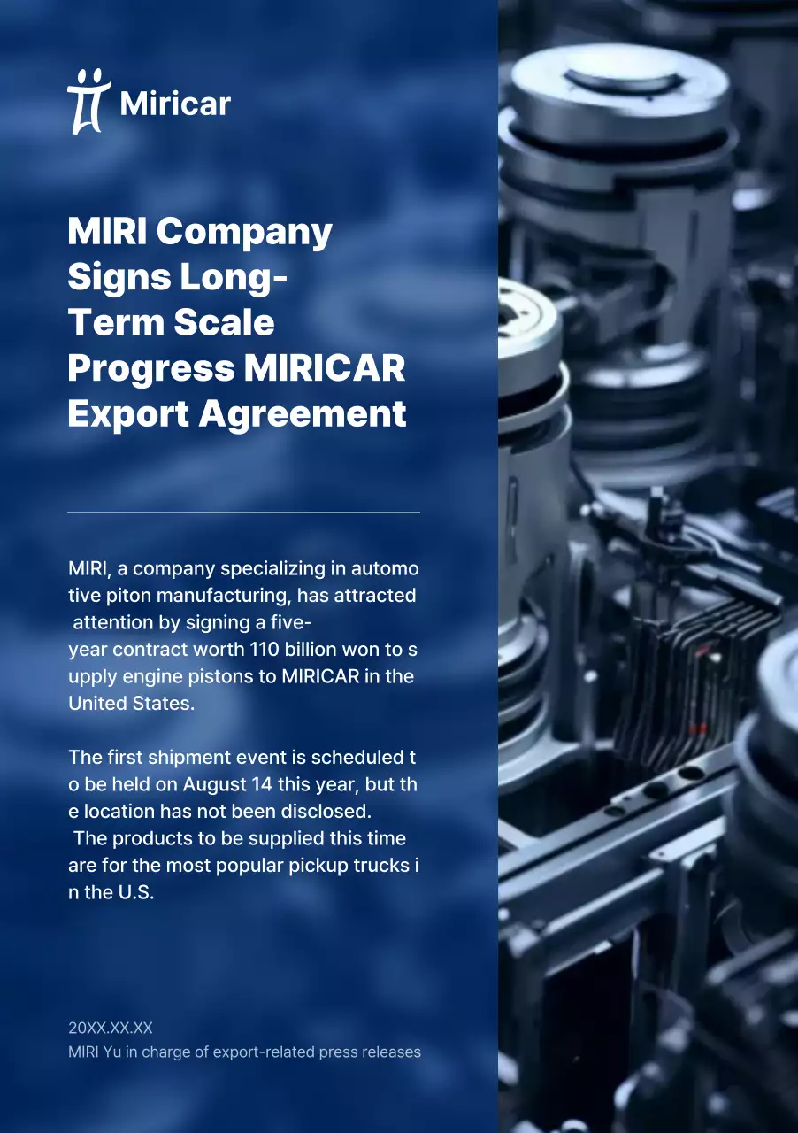 Blue Modern Automotive Export Announcement