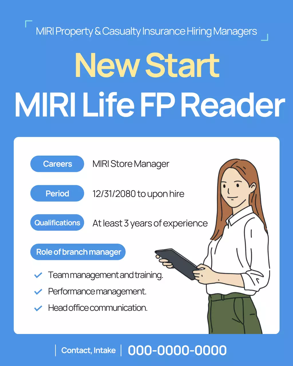 blue modern recruitment advertisement