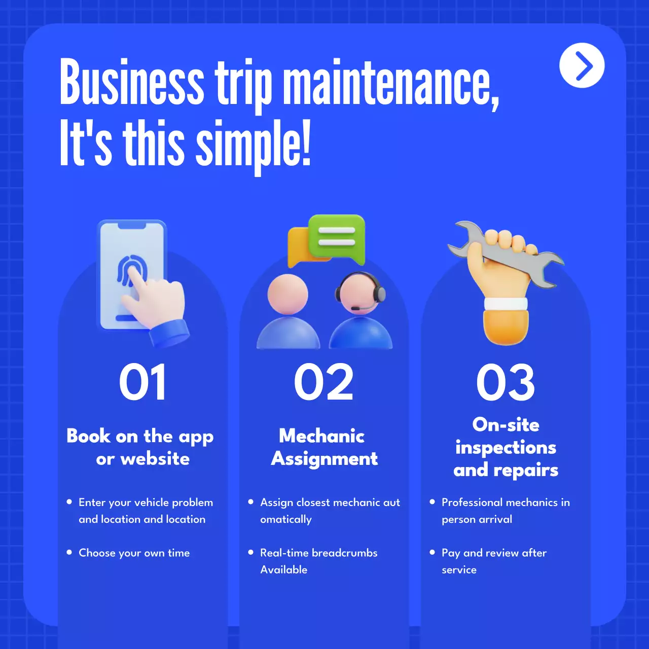 blue modern maintenance advertisement