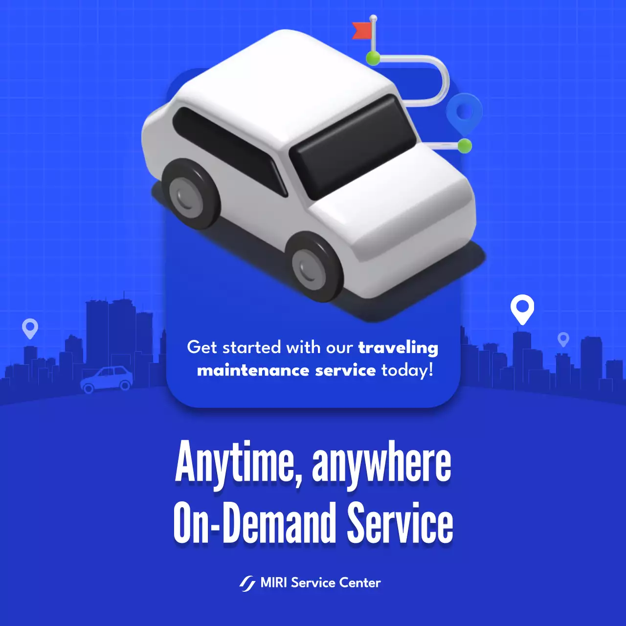 blue modern maintenance advertisement