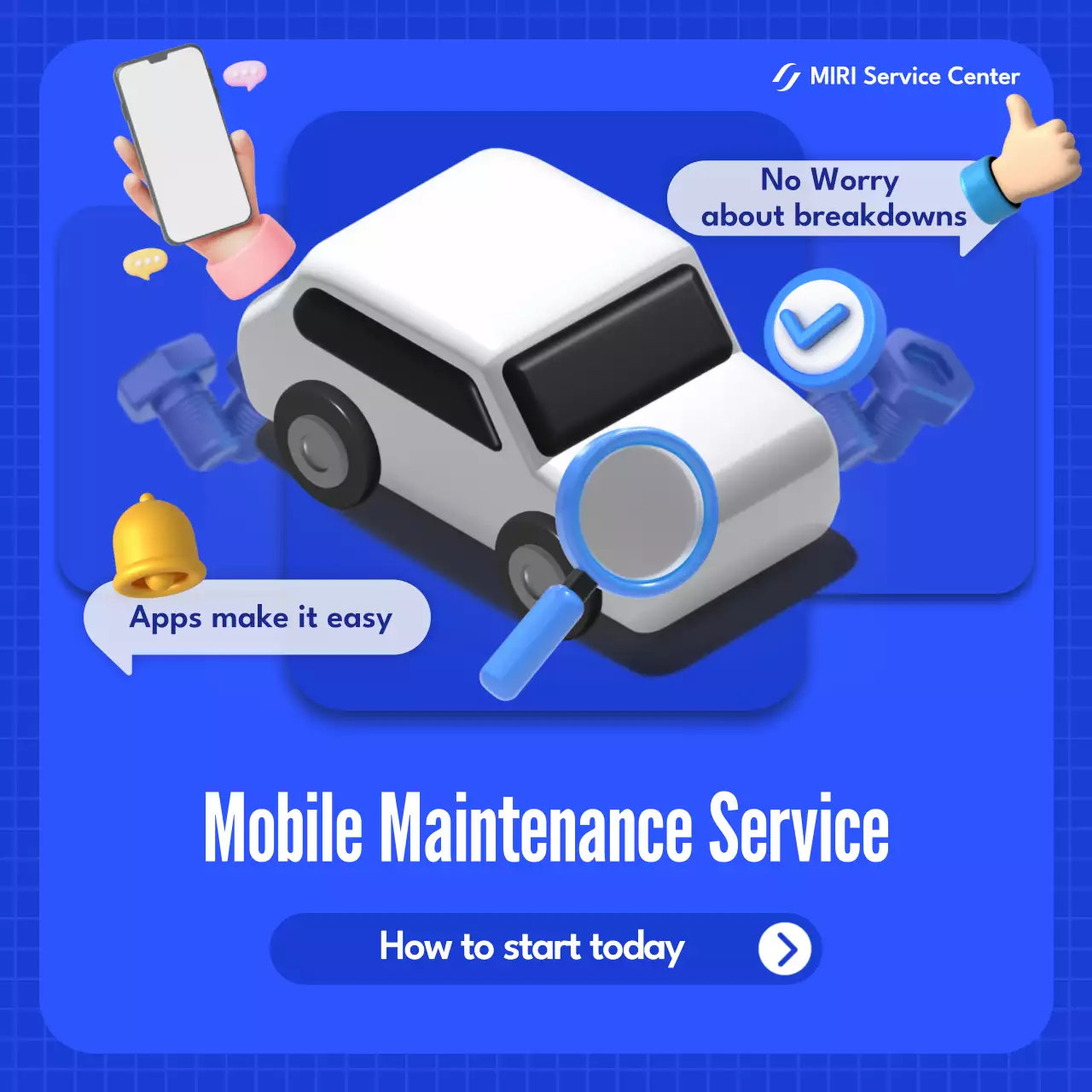 blue modern maintenance advertisement