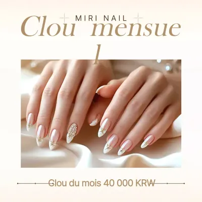Publicité pour un nail art élégant et beige