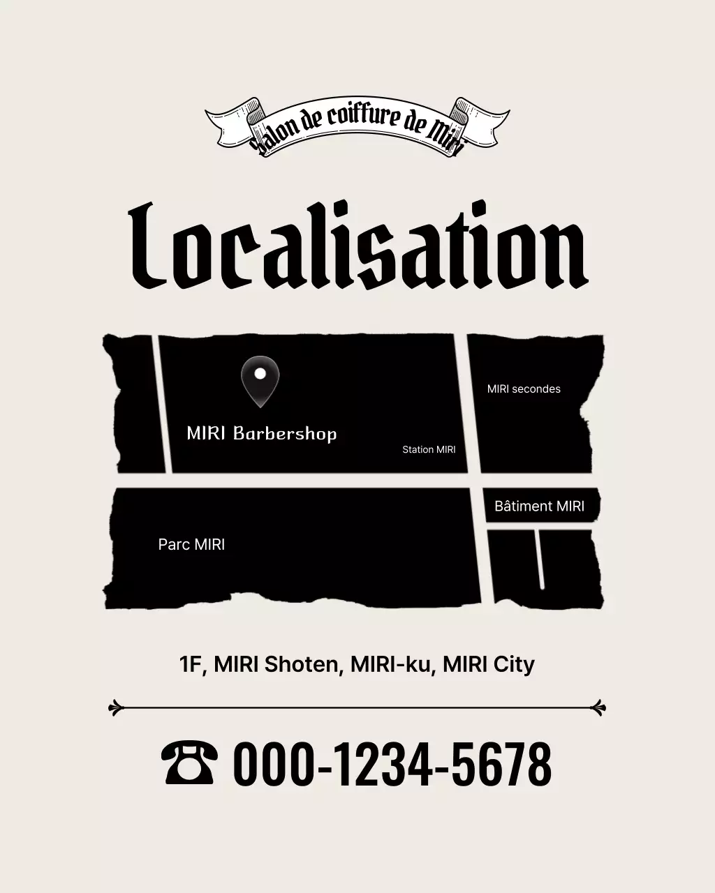 Promotion du salon de coiffure Black Simple