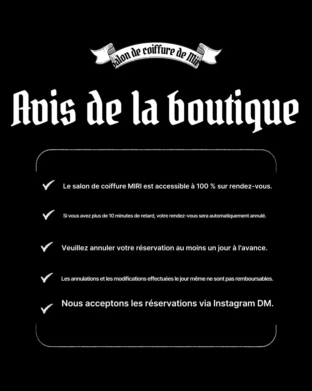 Promotion du salon de coiffure Black Simple
