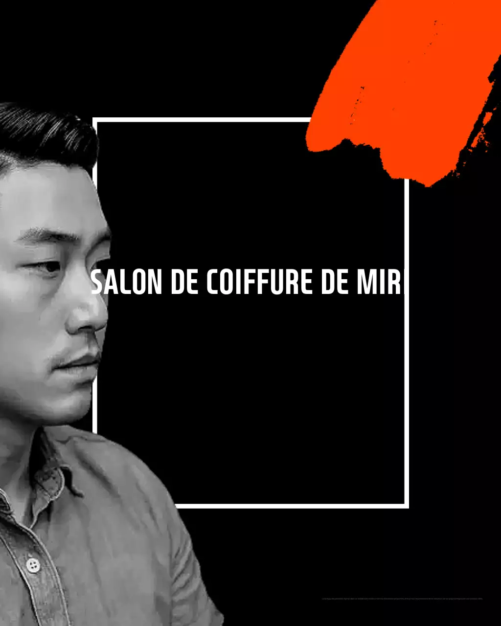 Publicité pour un salon de coiffure moderne et noir
