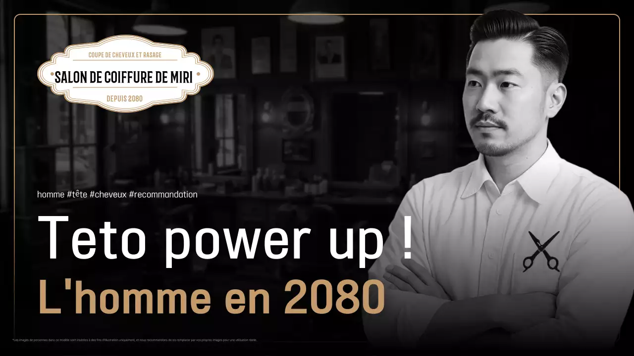 Publicité pour un salon de coiffure moderne et noir