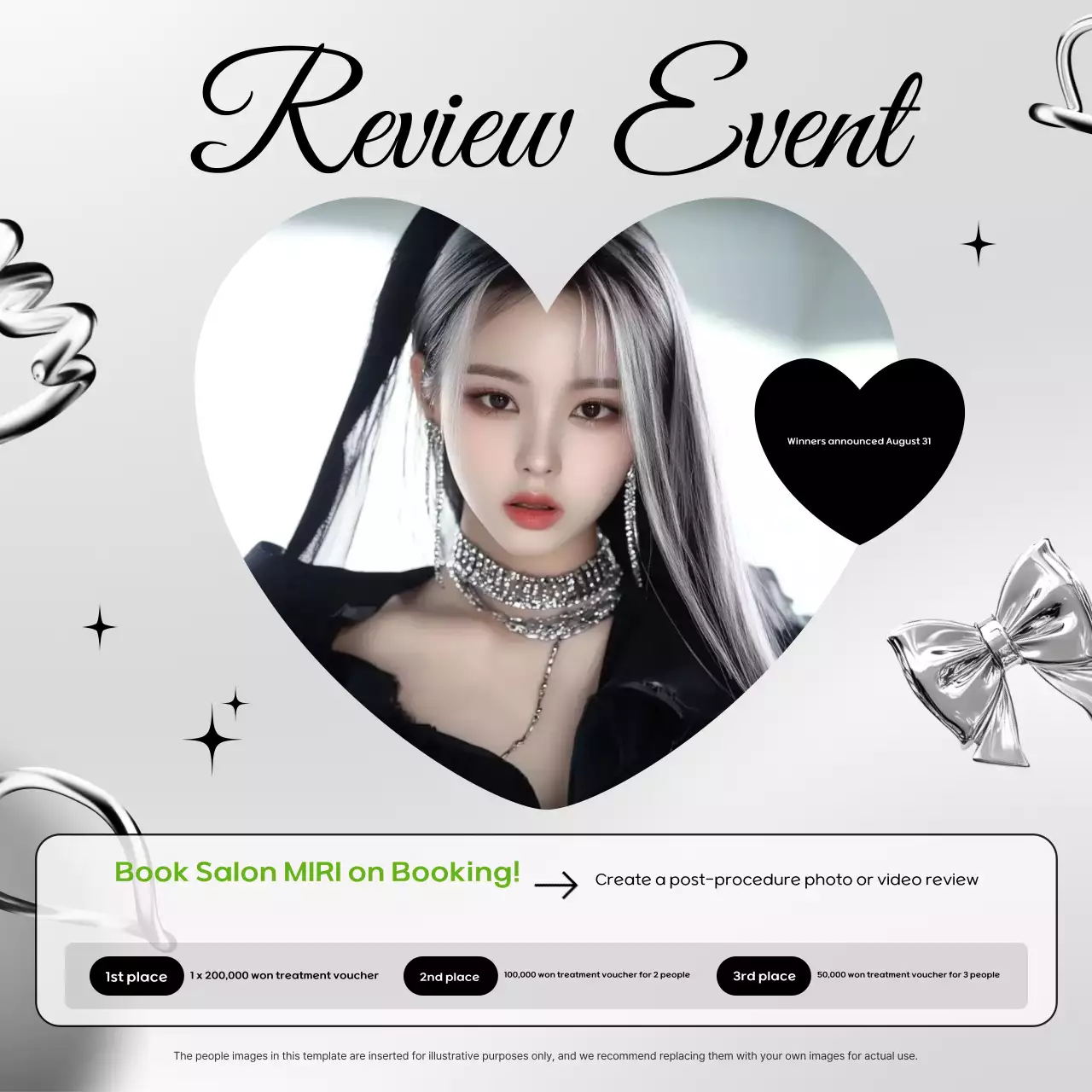 Promoção de eventos modernos em preto e branco