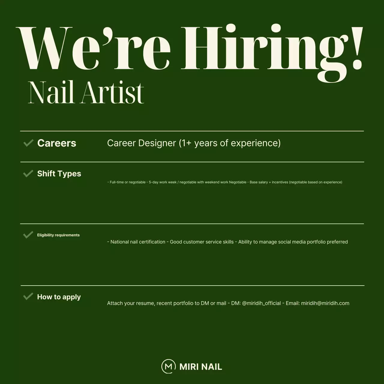 Lowongan Kerja Seni Kuku Khaki Basic