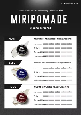 Présentation des produits de coiffure modernes noirs