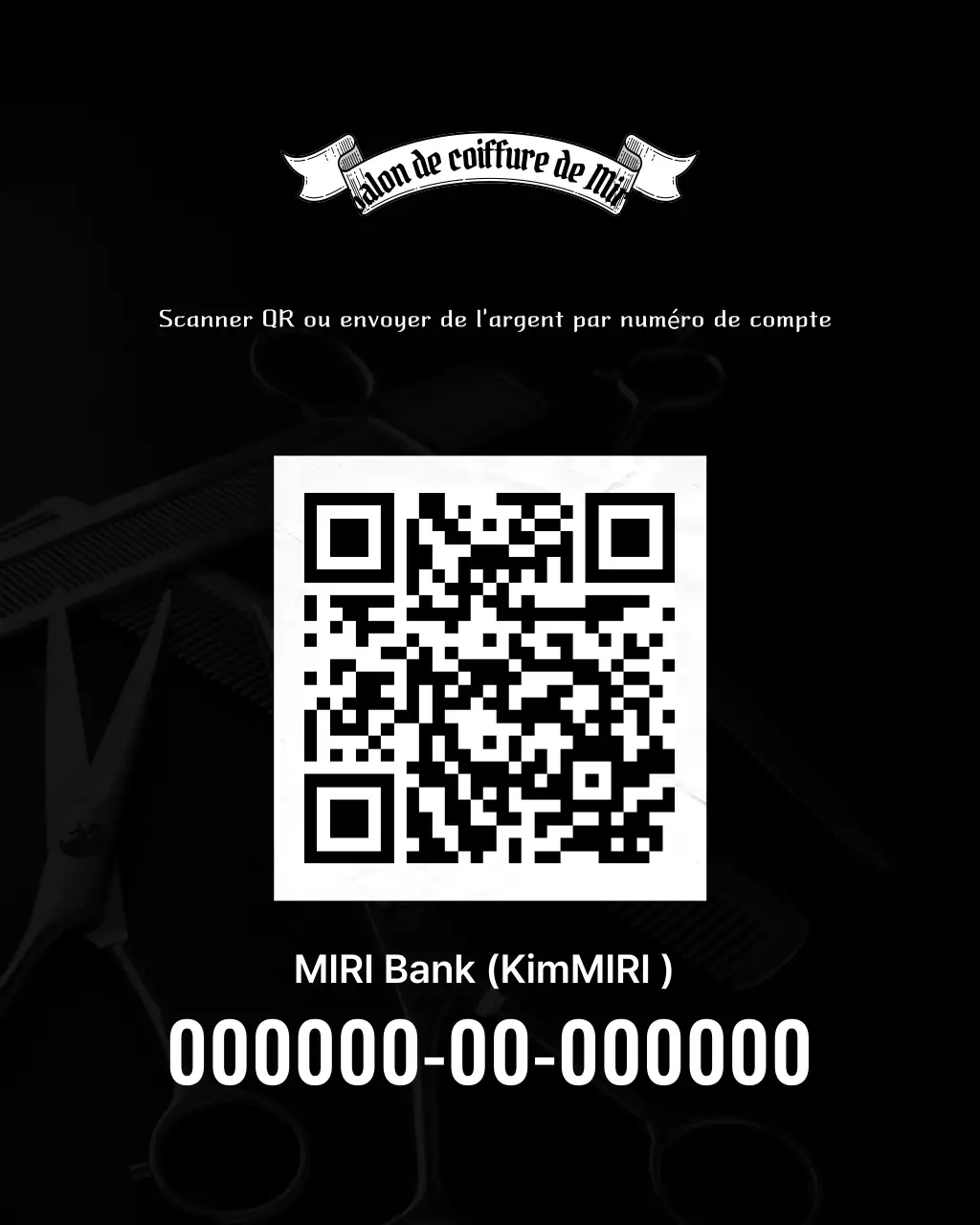 Promotion du salon de coiffure Black Simple