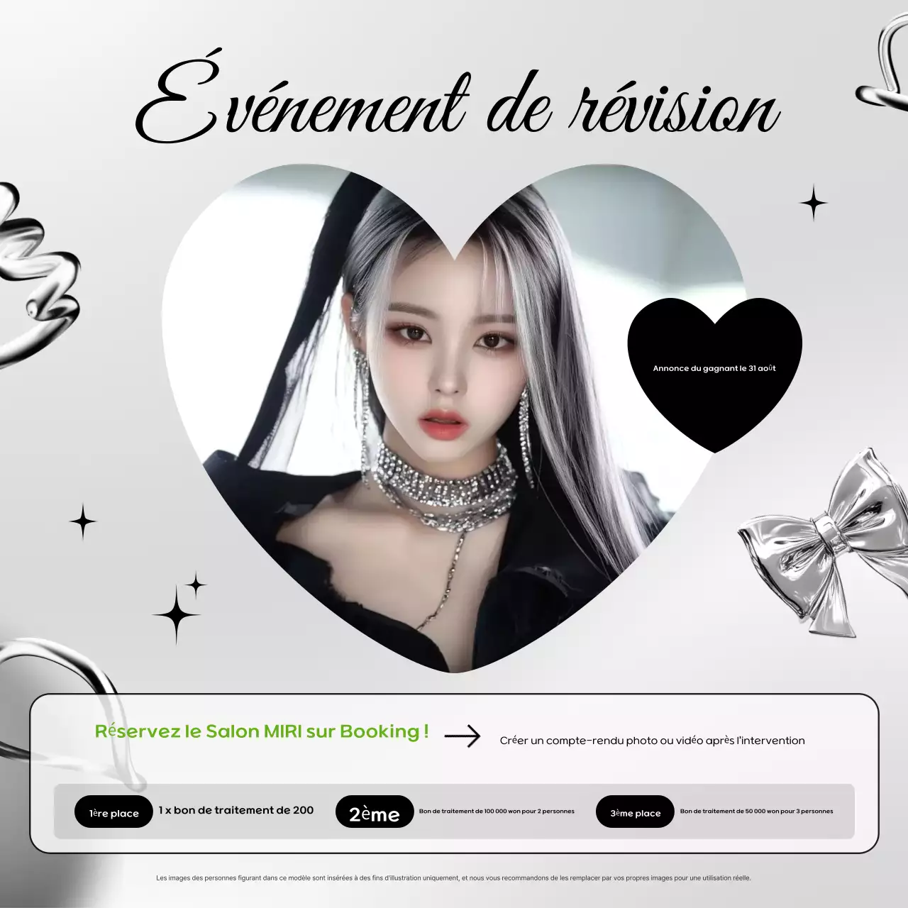 Promotion d'événements modernes en noir et blanc