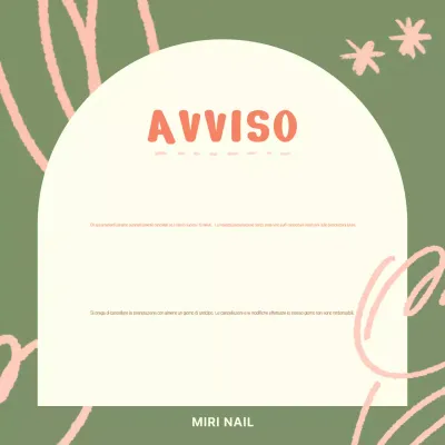 Avviso del negozio di unghie semplici color cachi