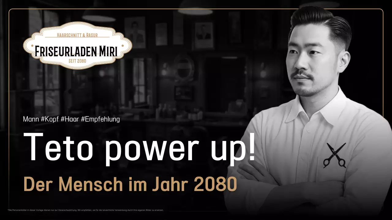 Schwarze moderne Barbershop-Werbung