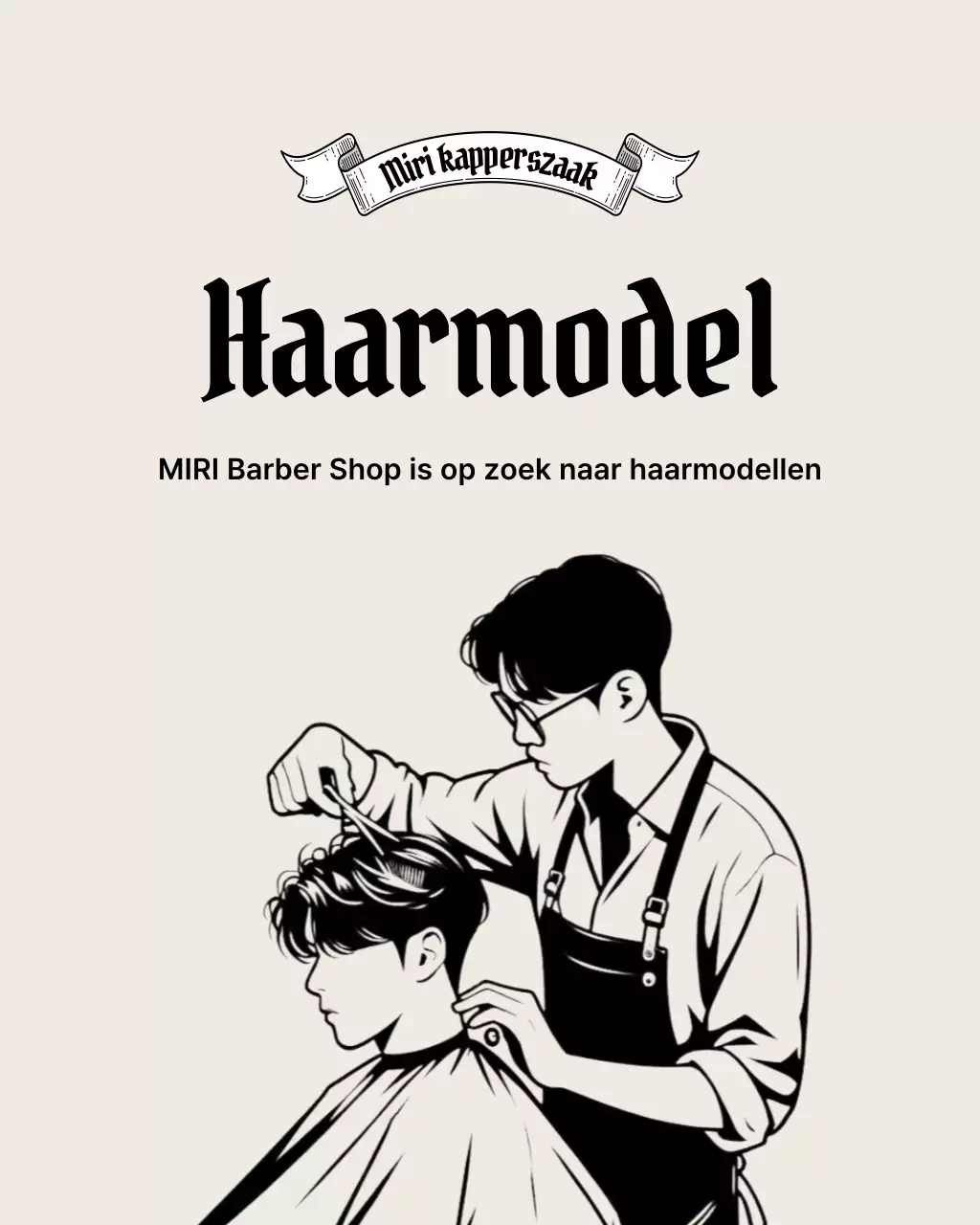 Zwarte Eenvoudige Kapperszaak Promotie