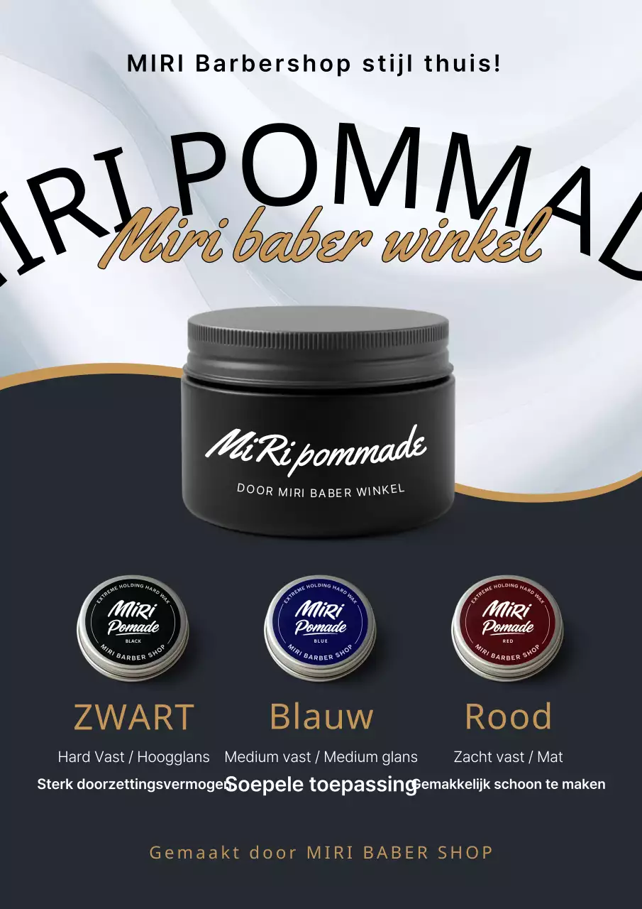 Advertentie voor zwart modern kapsel