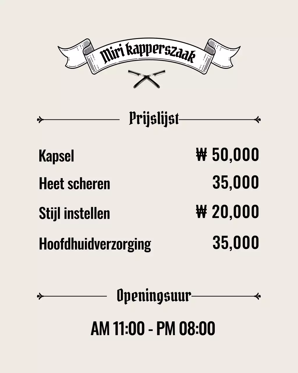 Zwarte Eenvoudige Kapperszaak Promotie