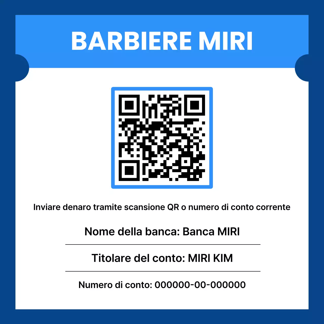 Avviso sulla guida al pagamento semplice blu