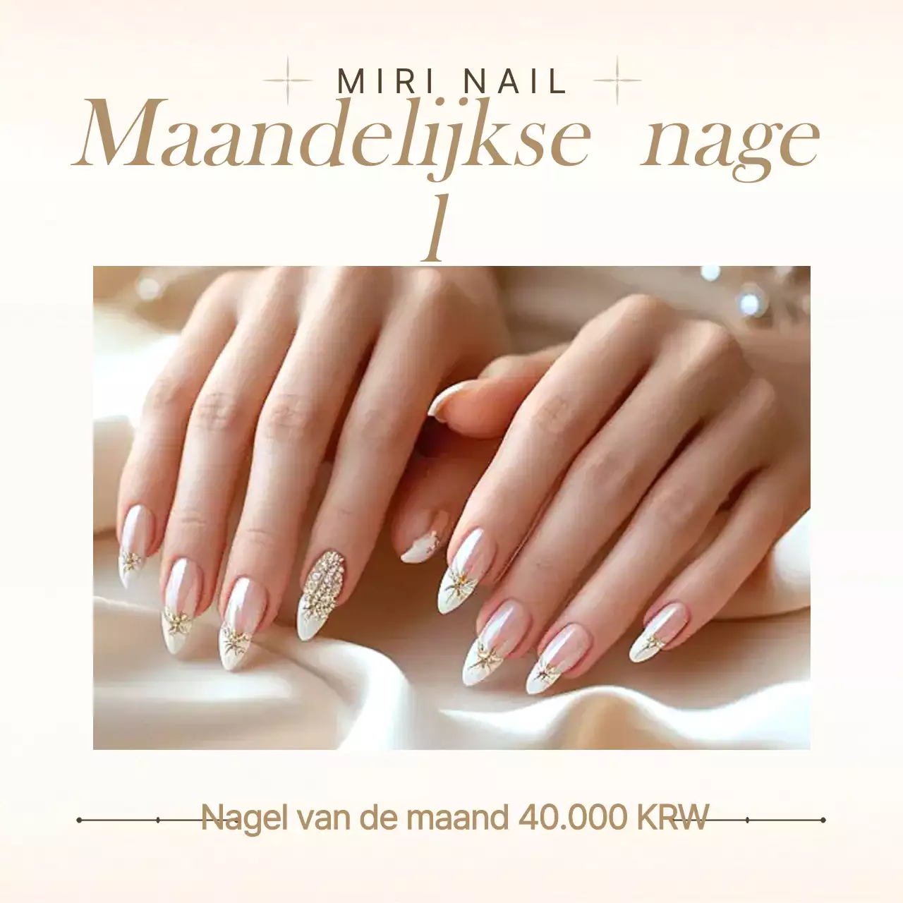 Beige elegante nagelkunstadvertentie