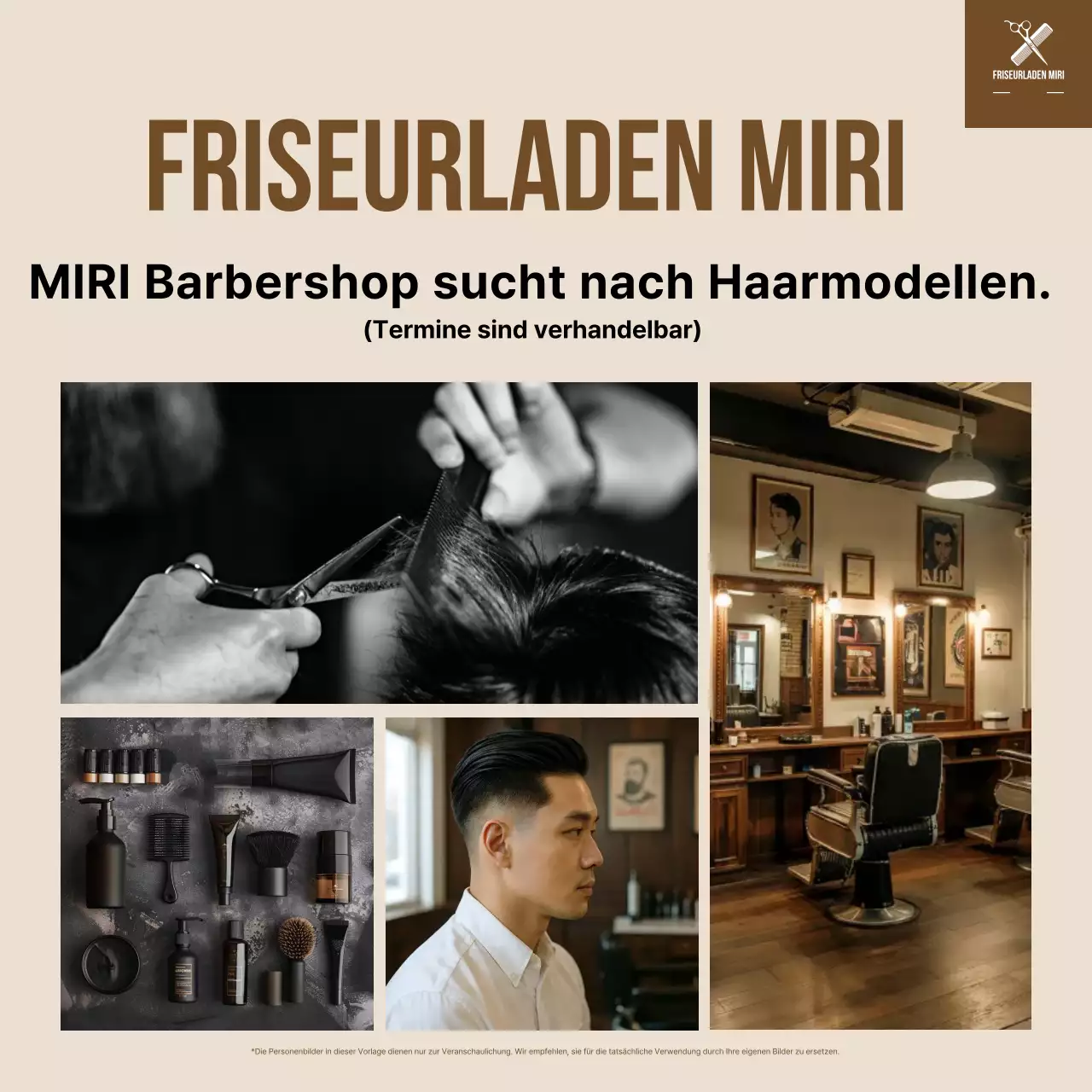 Beige Vintage Hair Model Recruitment