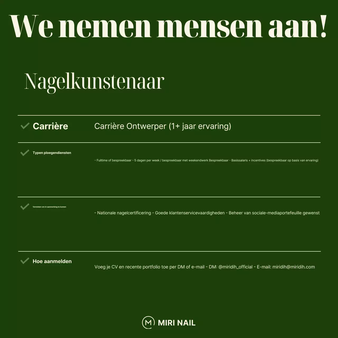 Vacature Khaki Basic Nail Art