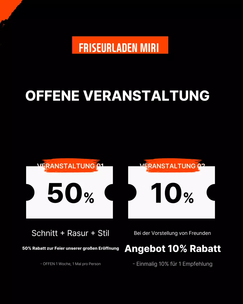 Schwarze moderne Barbershop-Werbung