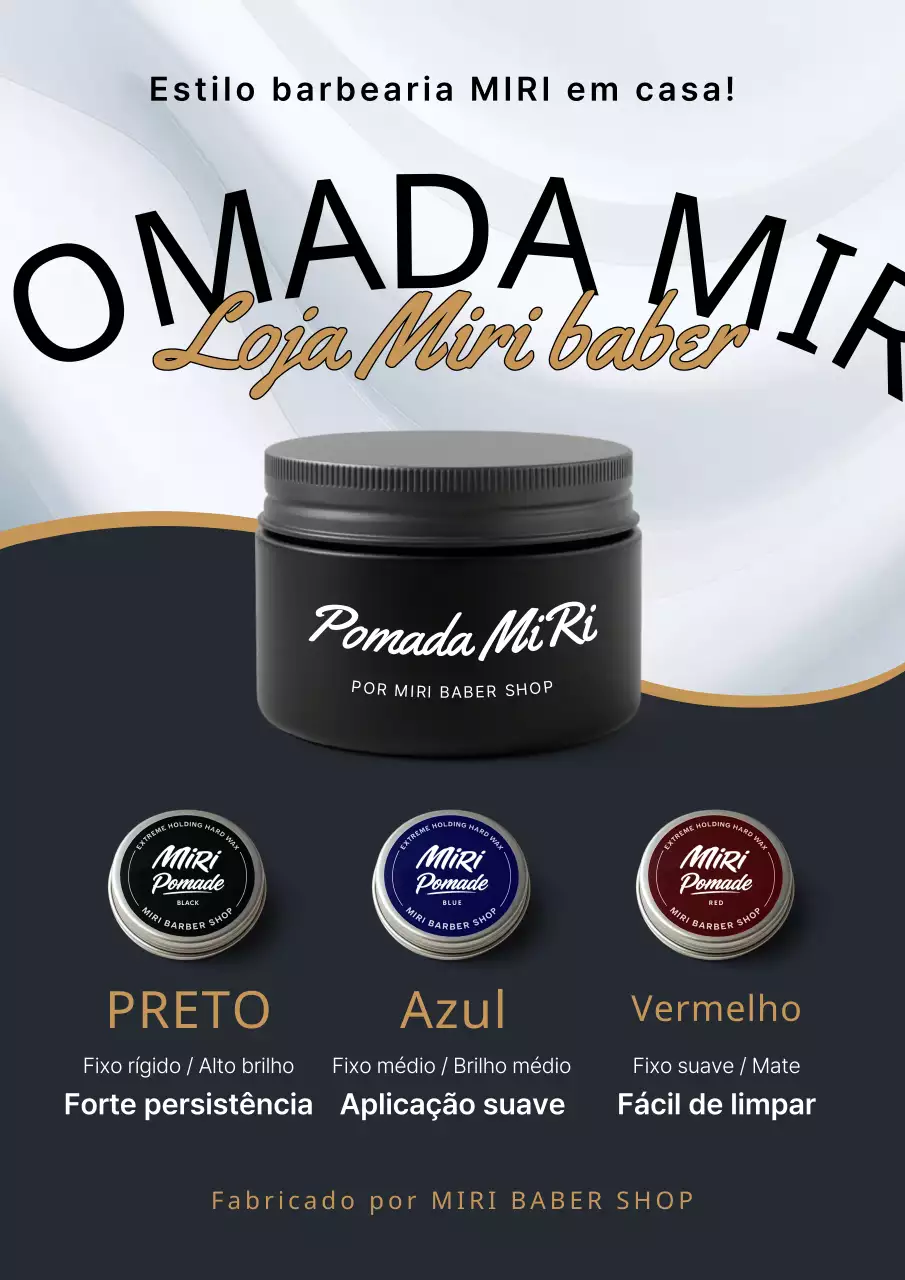 Anúncio de penteado moderno preto