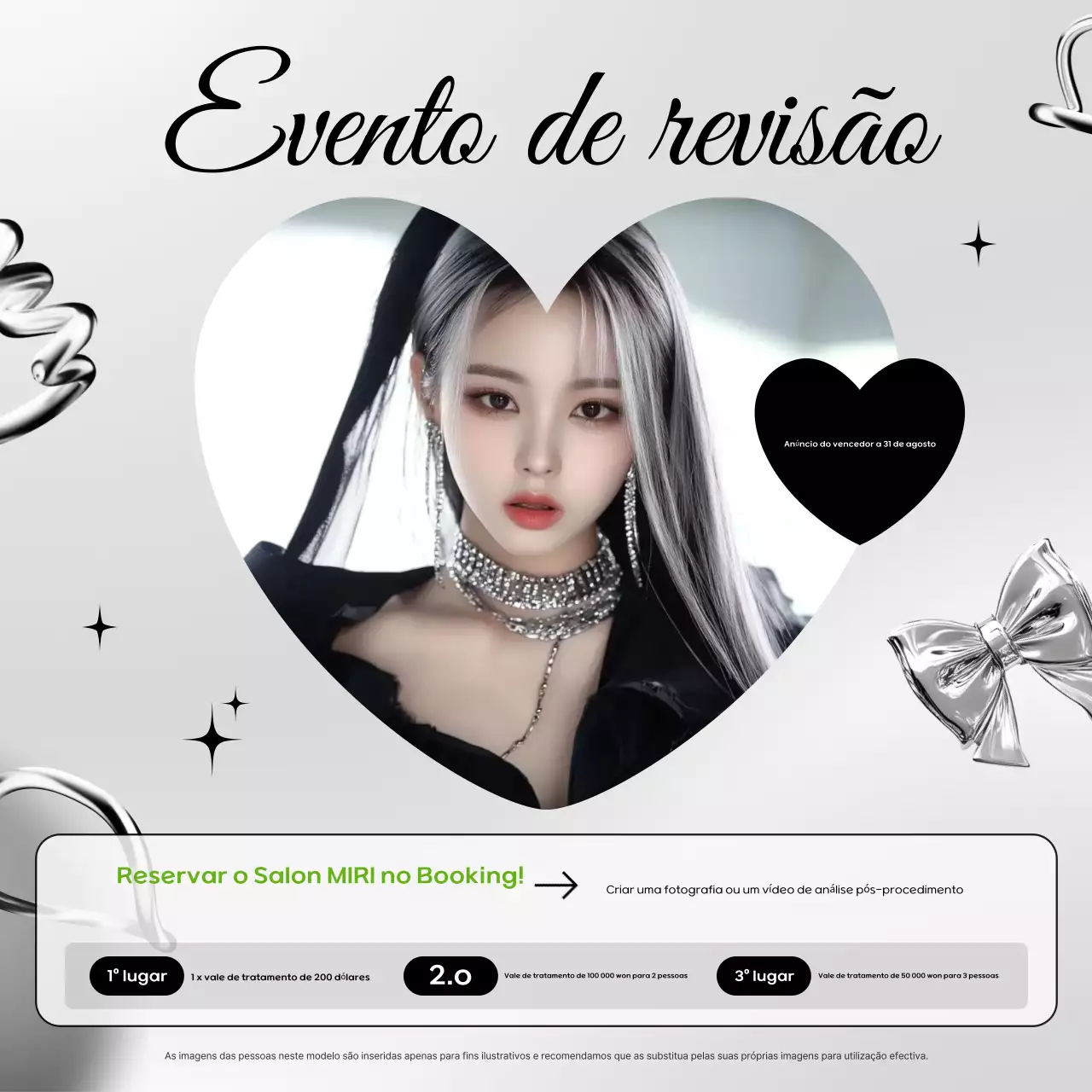 Promoção de eventos modernos em preto e branco