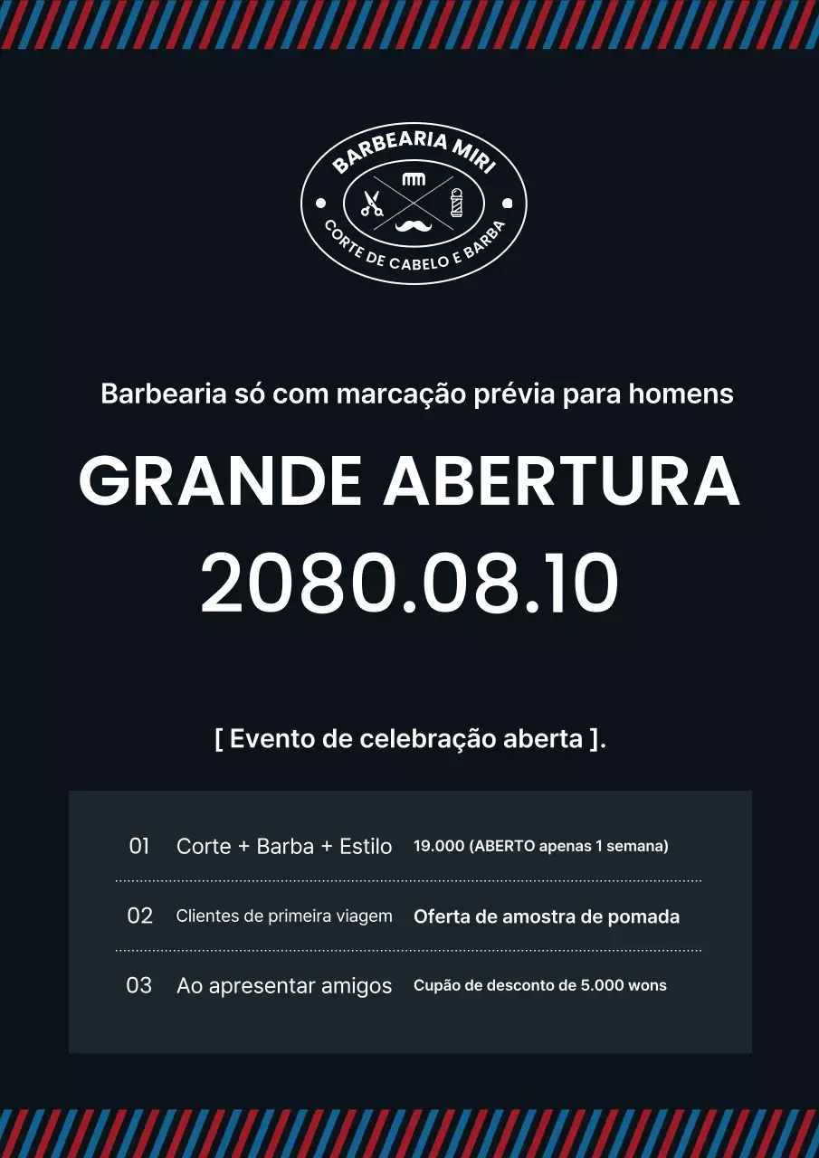 Evento de inauguração da Black Modern Barbershop