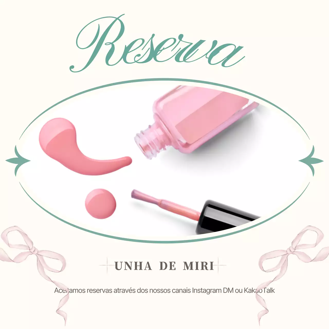 Guia de reserva de unhas rosa simples