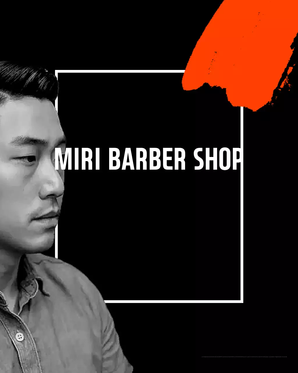 Anuncio de barbería moderna negra