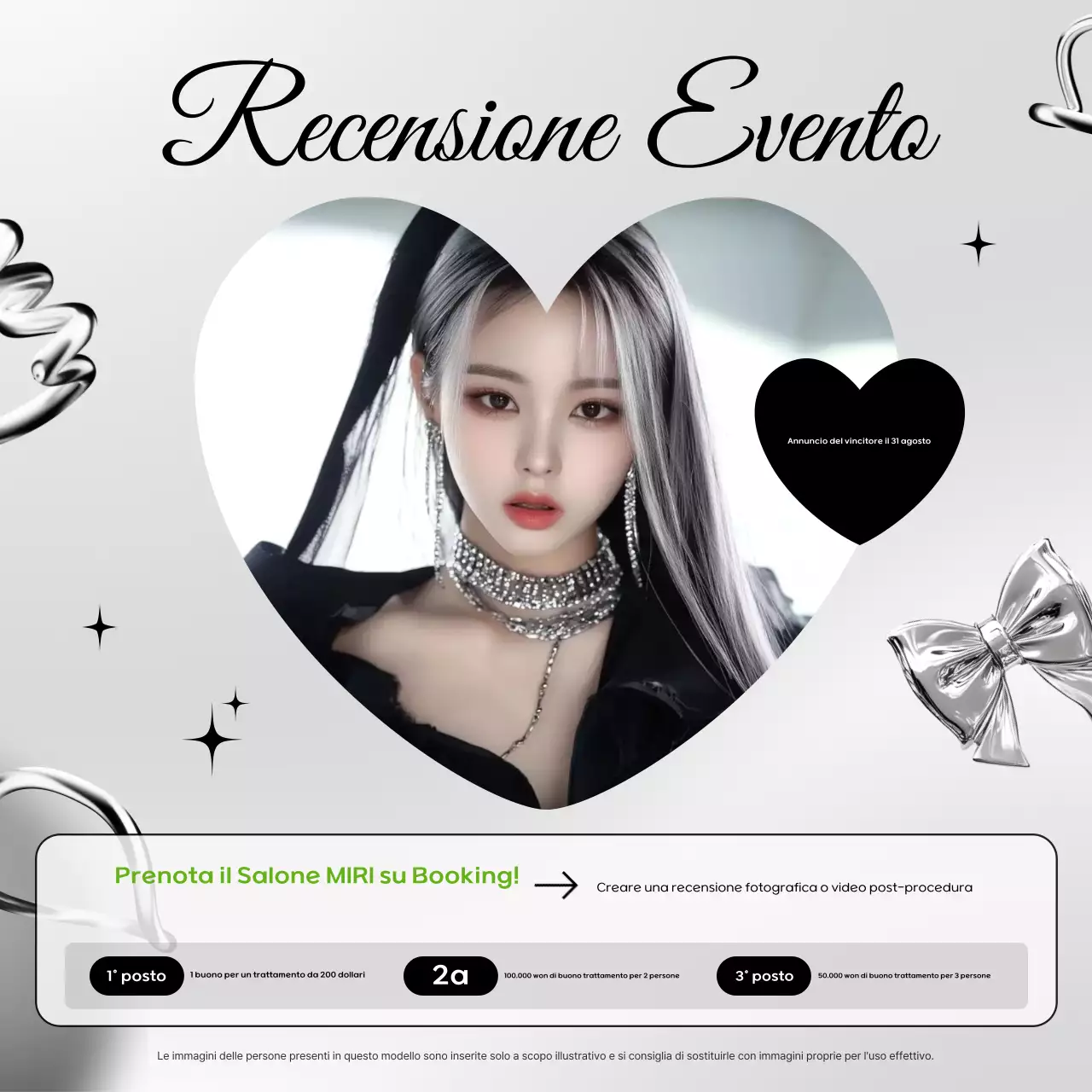 Promozione di eventi moderni in bianco e nero